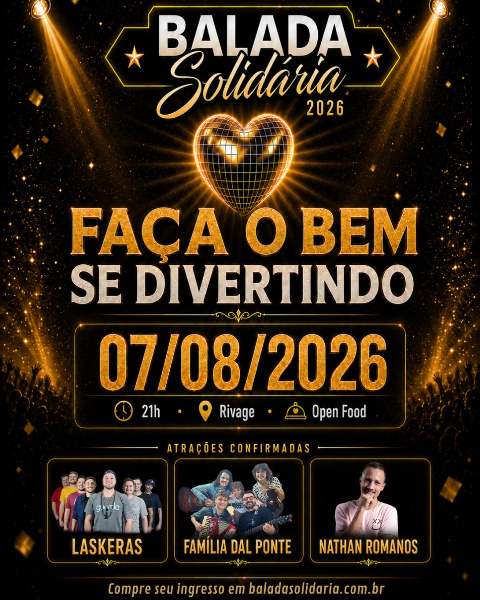 Balada Solidária chega à 3ª edição em Blumenau com música, open food e apoio a quatro instituições sociais