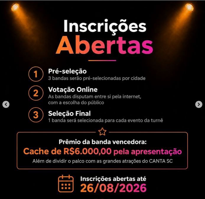 Bandas de Blumenau podem se inscrever no Canta SC