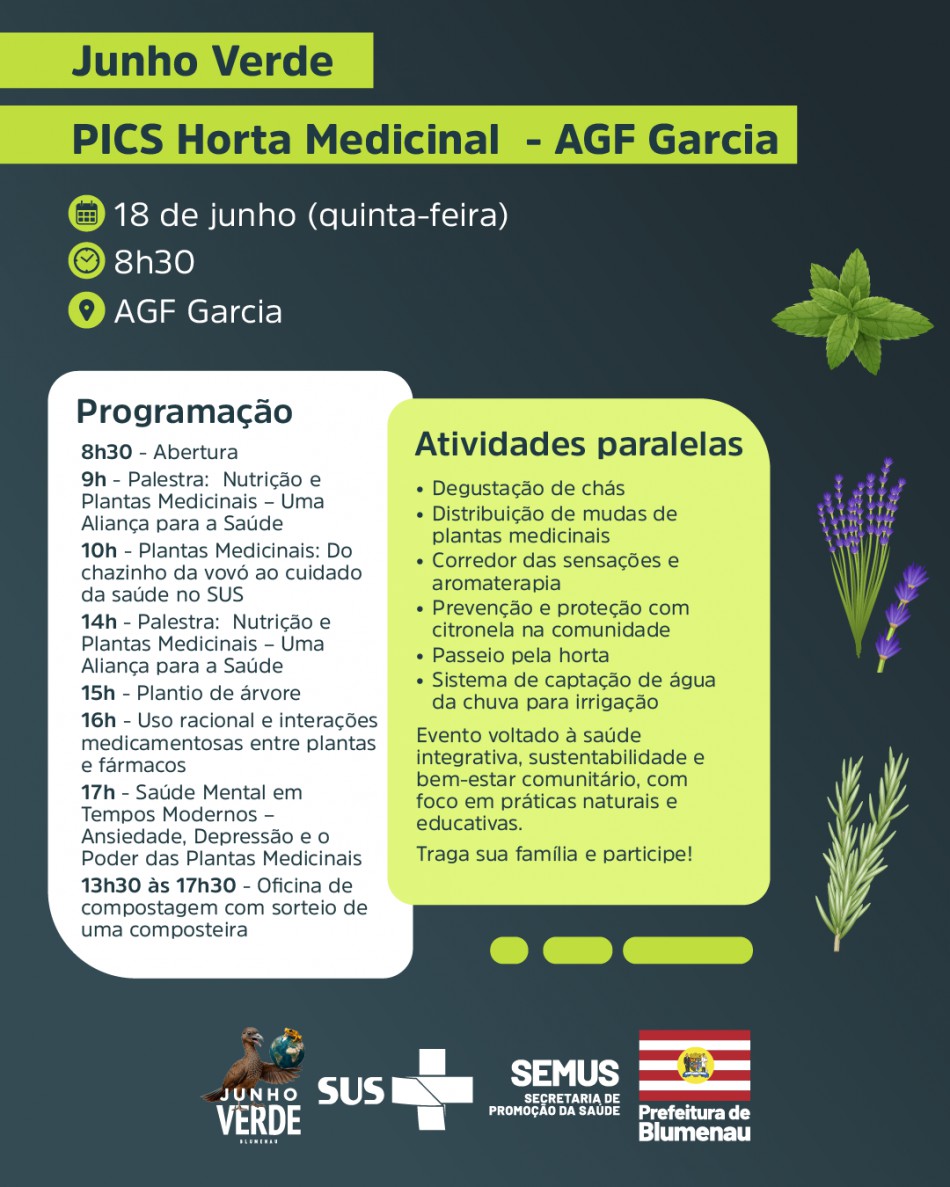 AGF Garcia oferece oficinas de compostagem, palestras e atividades sensoriais para a comunidade nesta quinta-feira, dia 18
