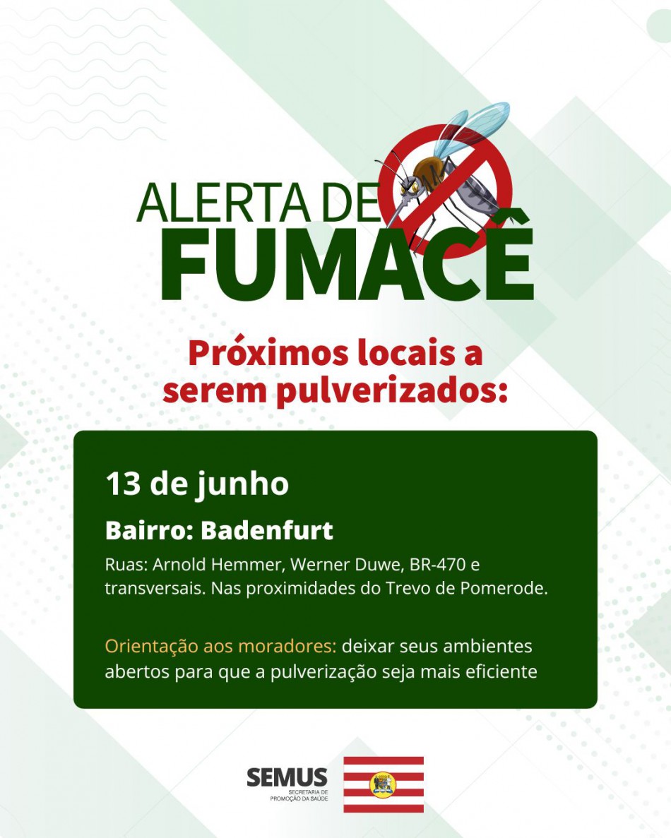 Combate à dengue: alerta de fumacê
