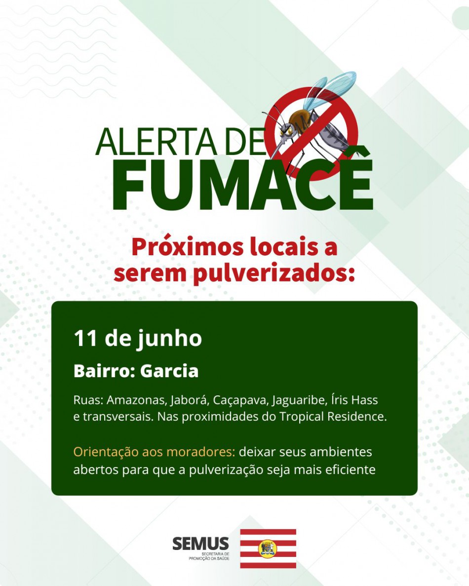 Combate à dengue: alerta de fumacê