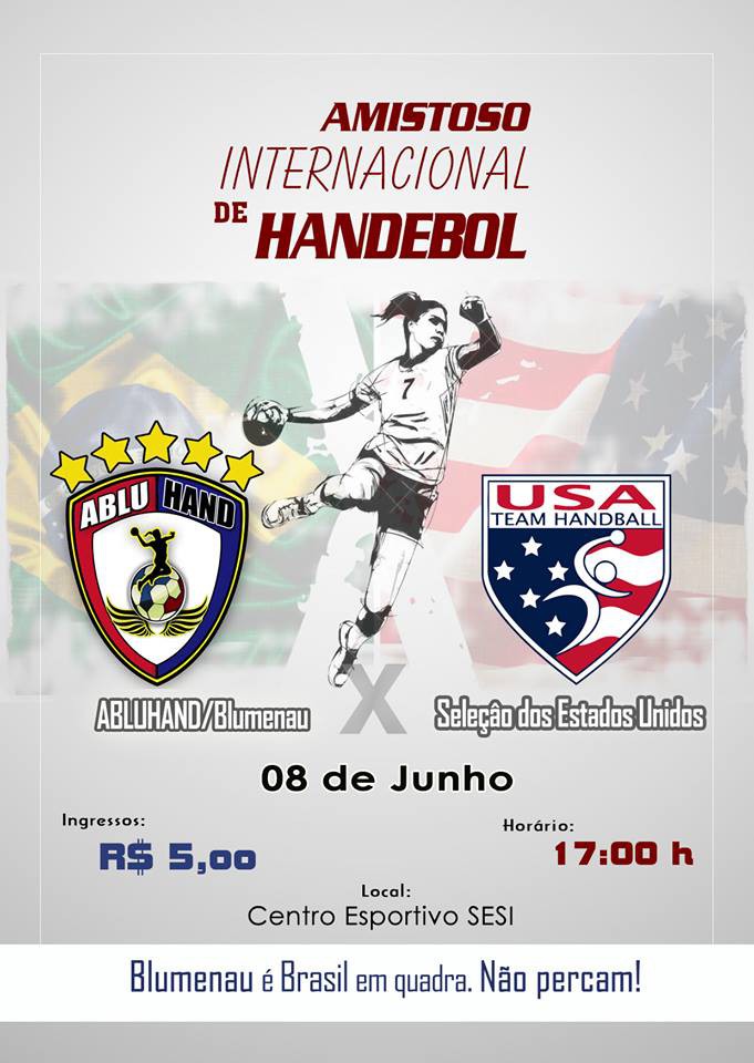 Handebol Feminino de Blumenau enfrenta Seleção dos Estados Unidos 