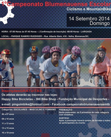 Campeonato Blumenauense Escolar de Ciclismo tem inscrições abertas