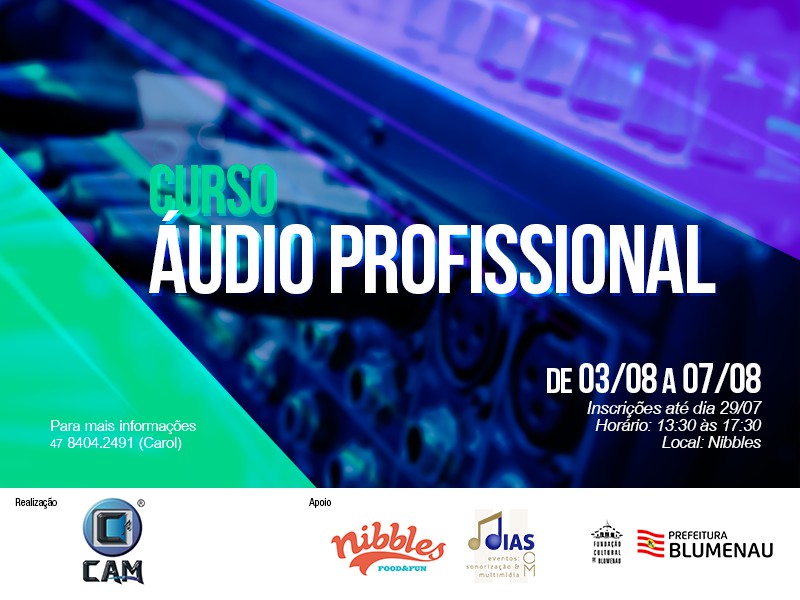 Fundação Cultural apoia curso de áudio profissional 
