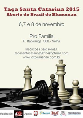 Taça Santa Catarina de Xadrez 2015 acontece em Blumenau