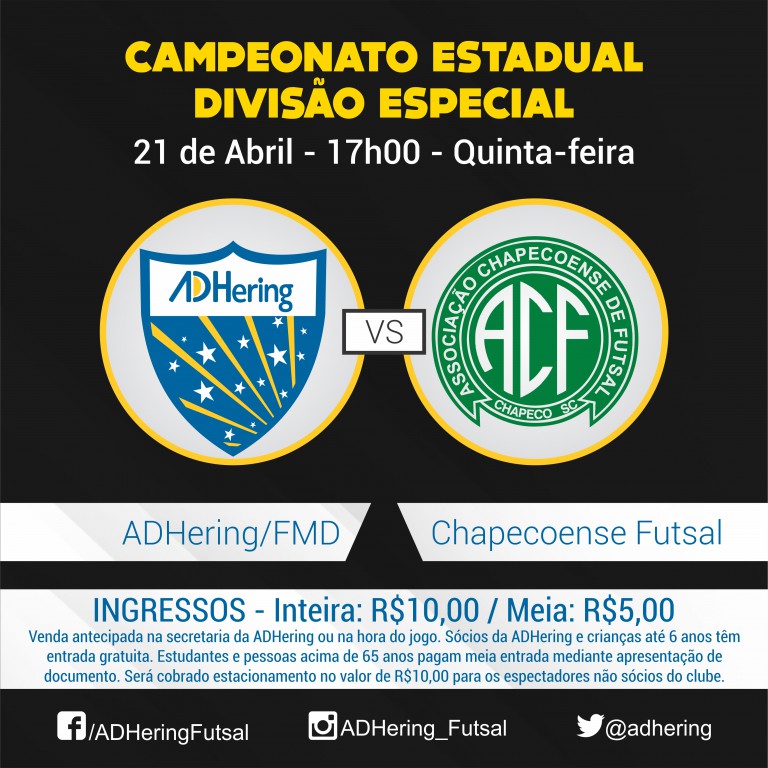 Blumenau enfrenta Chapecó pelo estadual de futsal