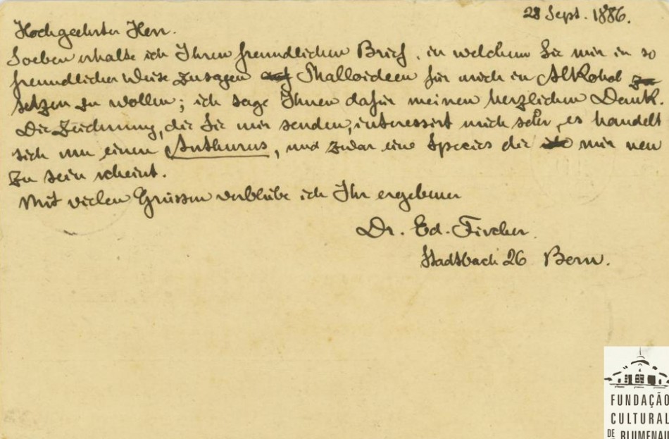 Memória Digital: Fritz Müller e as correspondências