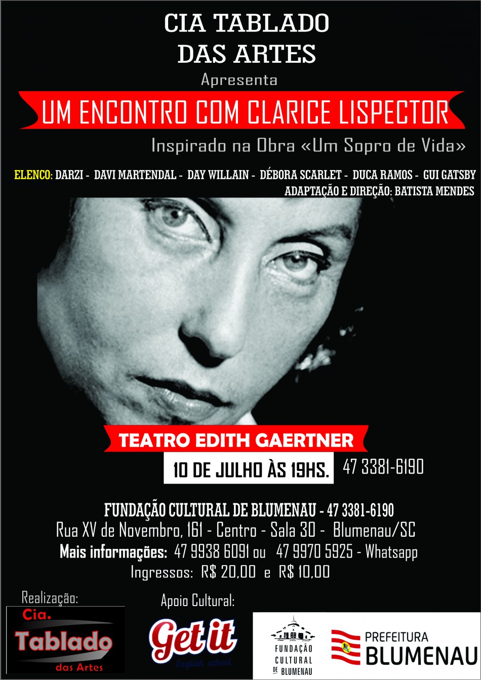 Peça retrata sensações de Clarice Lispector