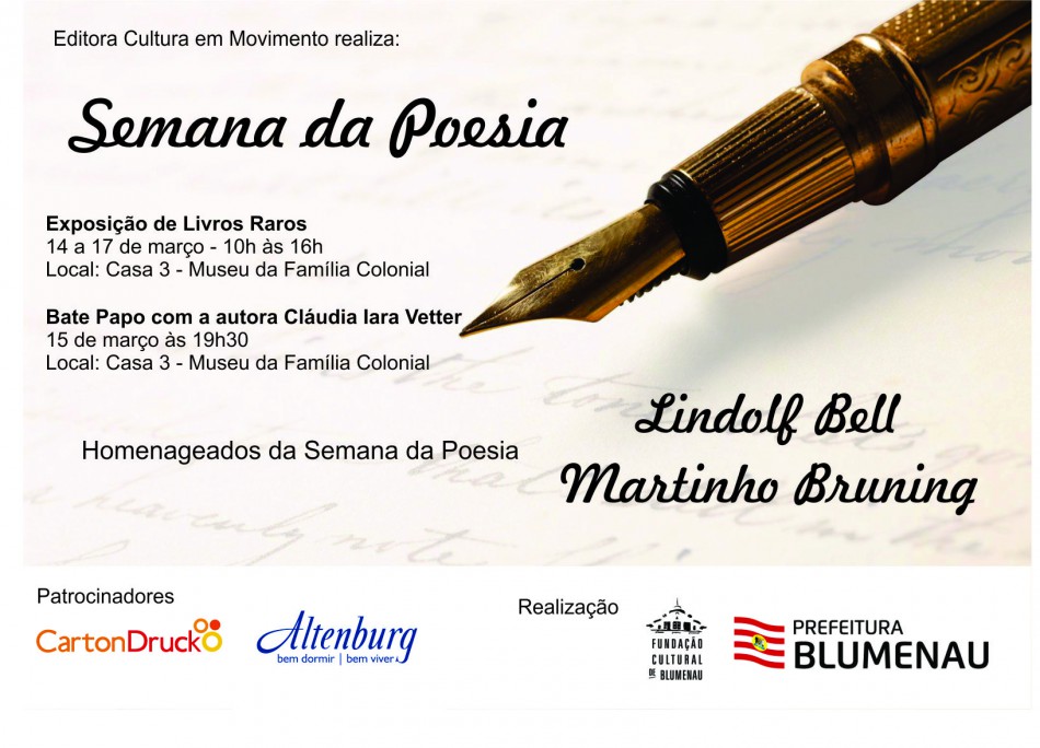 Semana da Poesia terá livros raros e homenagens