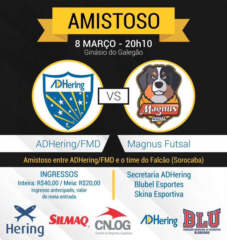 Blumenau enfrenta equipe paulista em amistoso de futsal