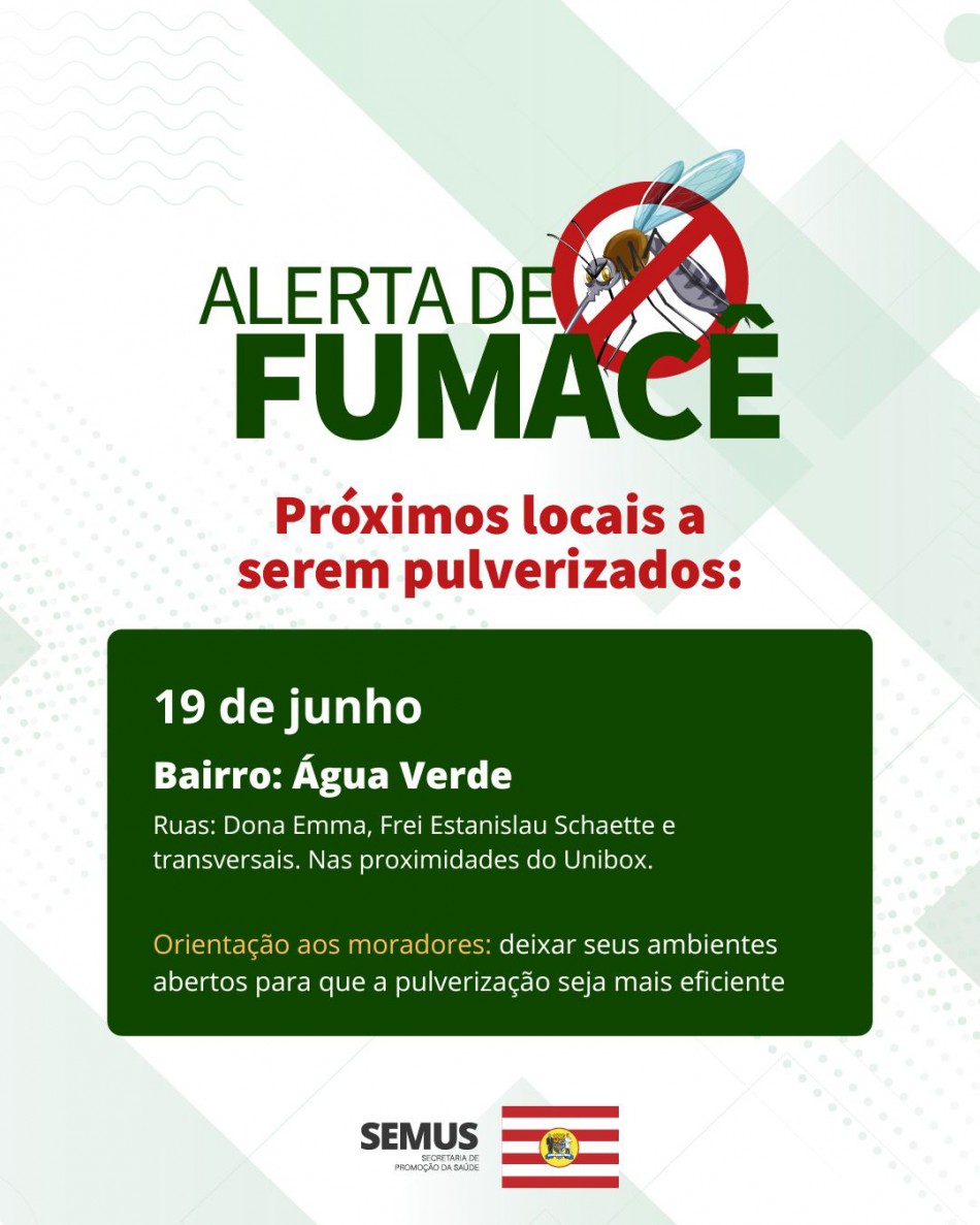 Combate à dengue: alerta de fumacê