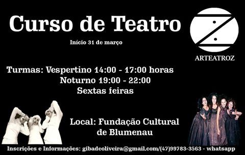 Curso de teatro da Fundação Cultural recebe inscrições por e-mail