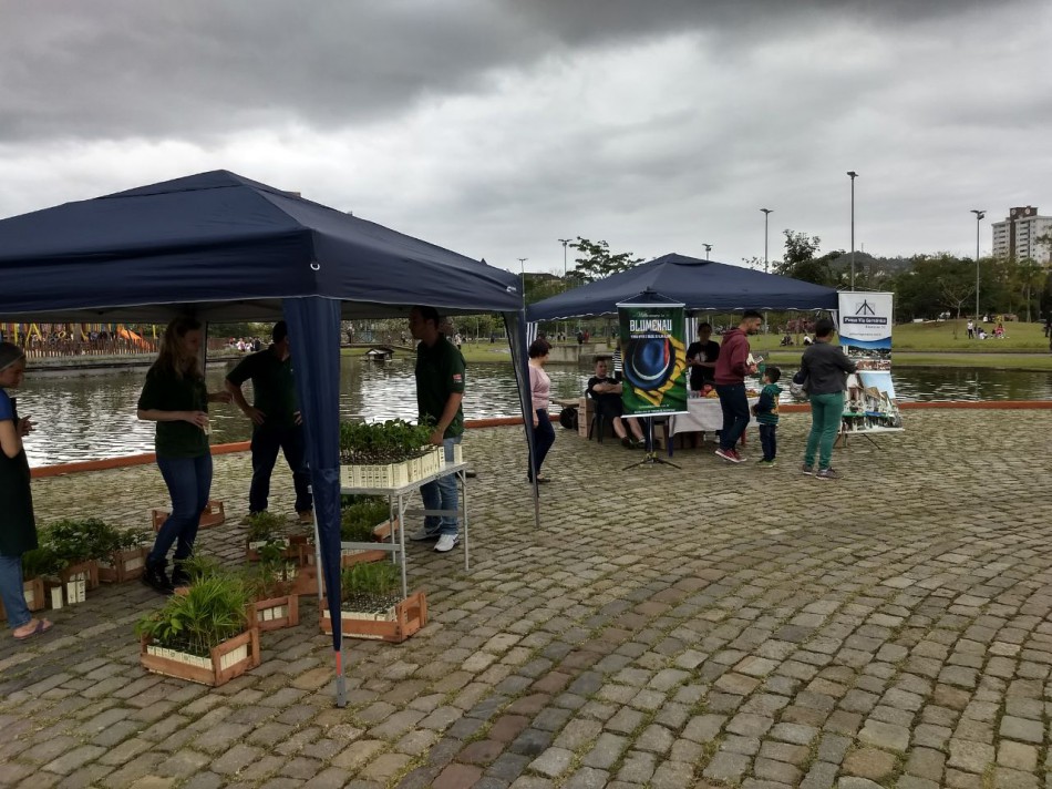 Comunidade recebe mudas de árvores no Parque Ramiro Ruediger 