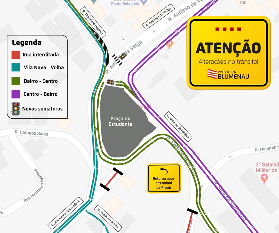 Obras mudarão trânsito na Rua Humberto de Campos