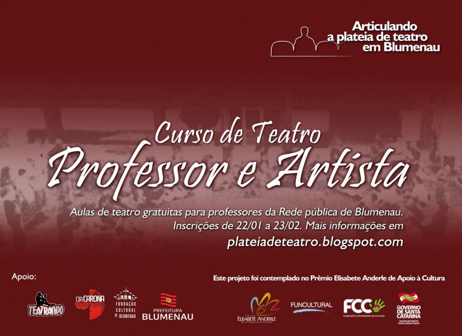 Professores da rede pública podem participar de curso gratuito de teatro