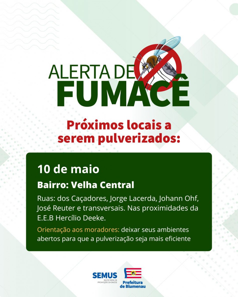 Combate à dengue: alerta de fumacê