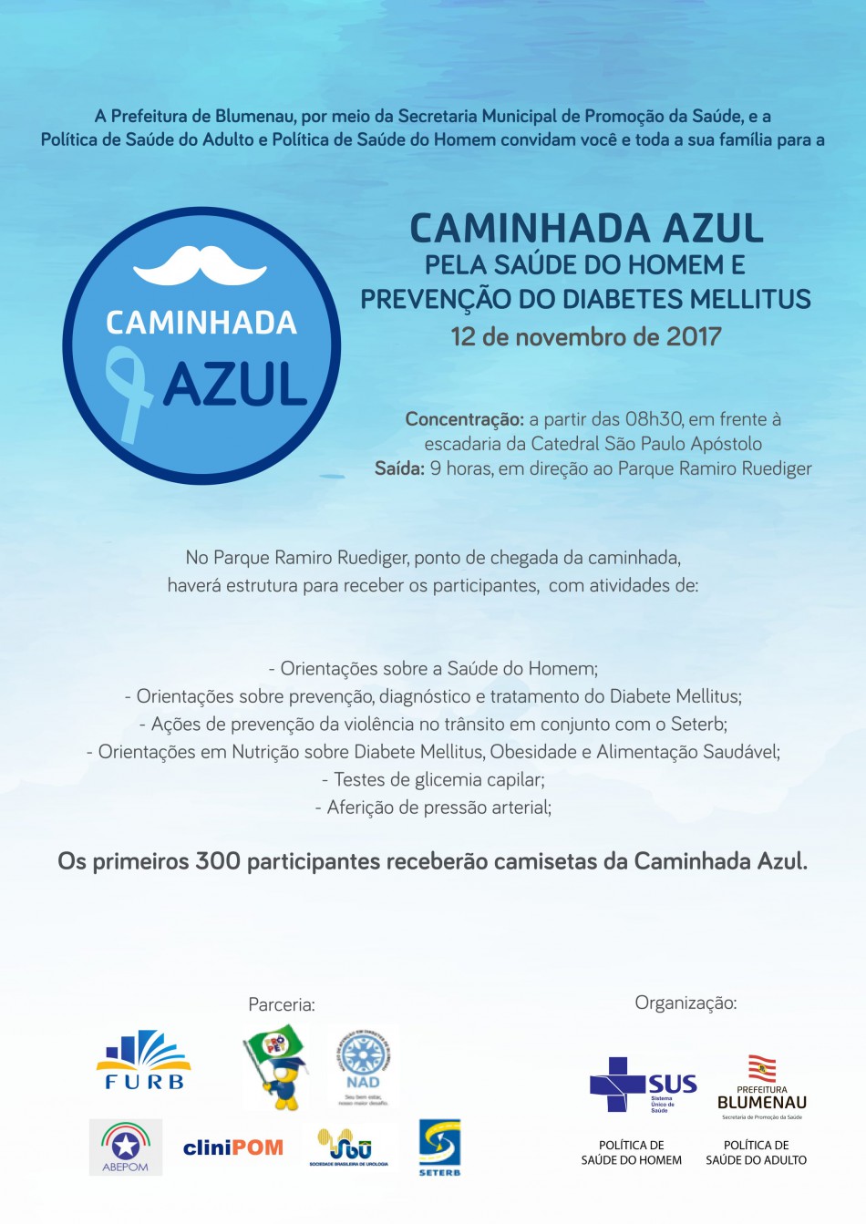 Secretaria da Saúde promove a Caminhada Azul neste domingo
