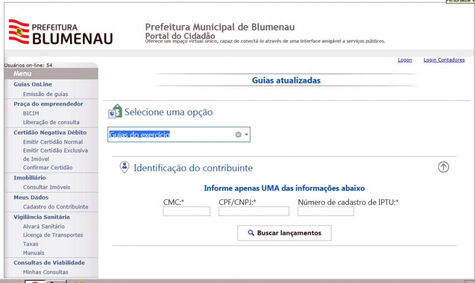 Contribuinte pode atualizar guia de débito atrasado pela internet