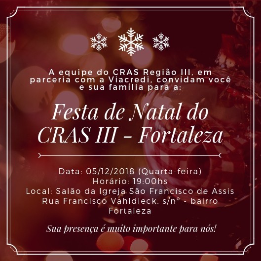 Cras da Fortaleza promove evento natalino