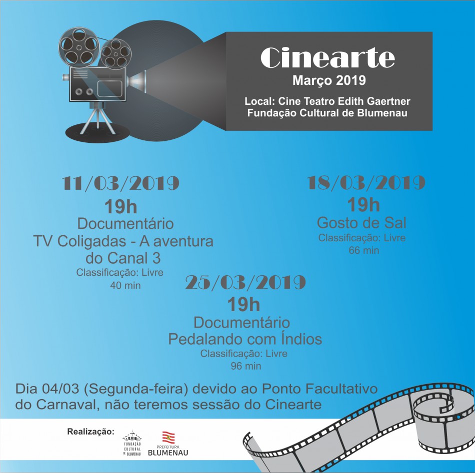 CineArte de março exibe filmes financiados pelo Fundo Municipal