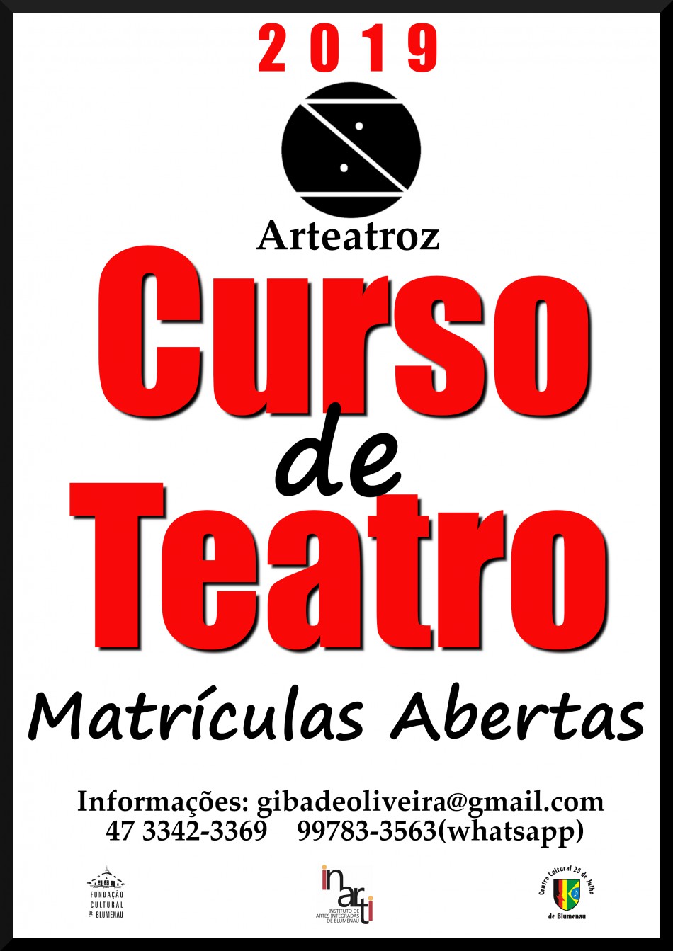 Cia. Arteatroz abre inscrições para curso de teatro