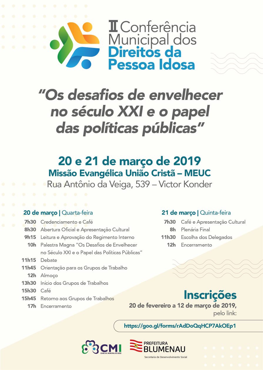 Conferência Municipal dos Direitos da Pessoa Idosa tem inscrições abertas