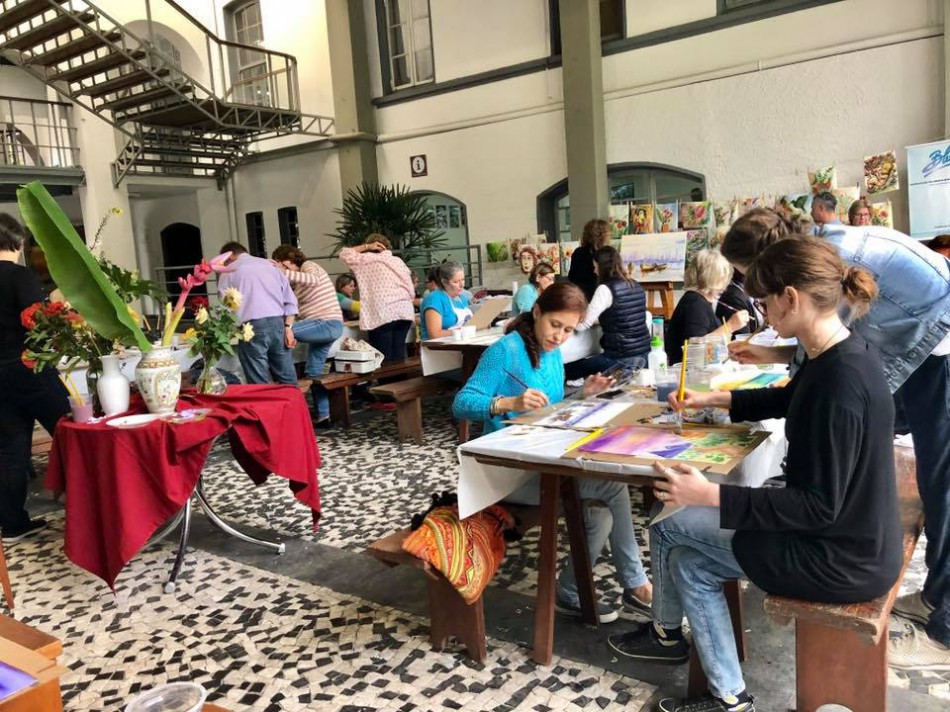 Workshop de pintura foi destaque do fim de semana