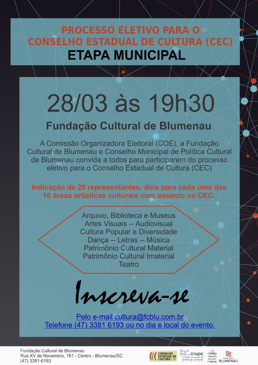 Conselho Estadual de Cultura abre inscrições