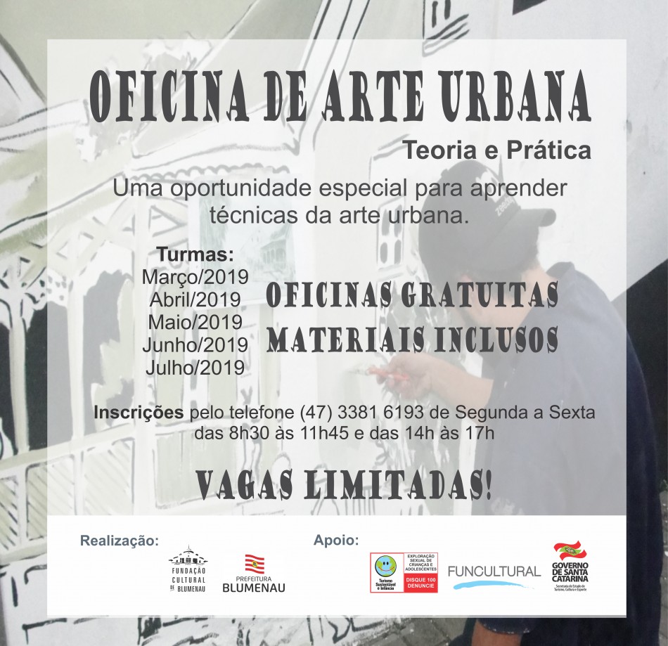 Oficina de Arte Urbana inicia neste sábado, dia 23