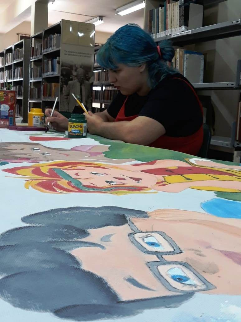 Biblioteca Municipal ganha painel do Sítio do Pica-Pau Amarelo