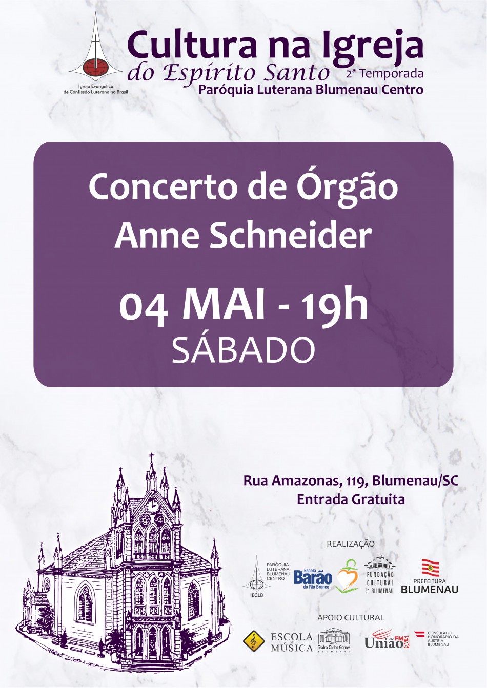 Anne Schneider faz concerto na Igreja do Espírito Santo