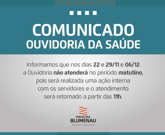 Ouvidoria da Saúde atenderá em horário alterado nas próximas sextas-feiras