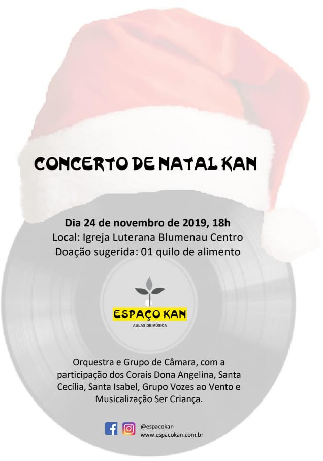 Concerto de Natal Kan será na Igreja Luterana do Centro