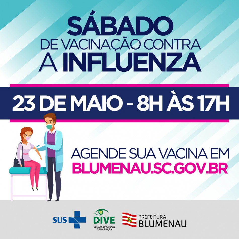 Saúde fará ação de intensificação da vacinação contra Influenza sábado, dia 23