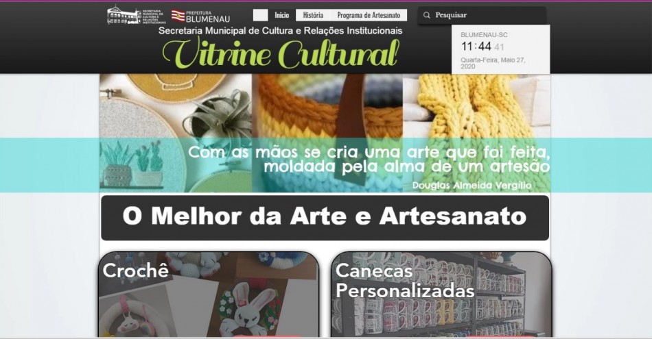 Vitrine Cultural divulga trabalhos dos artesãos