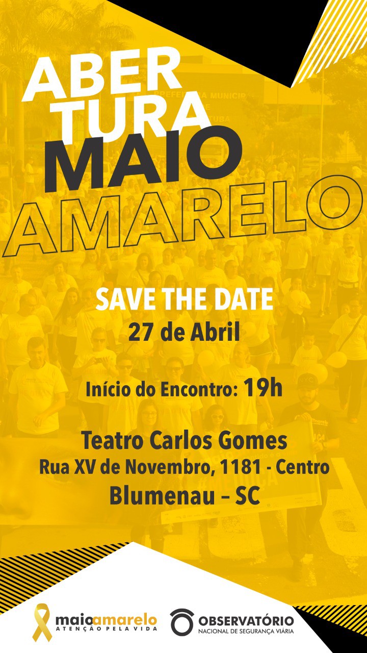 Blumenau é selecionada para sediar abertura nacional do Maio Amarelo