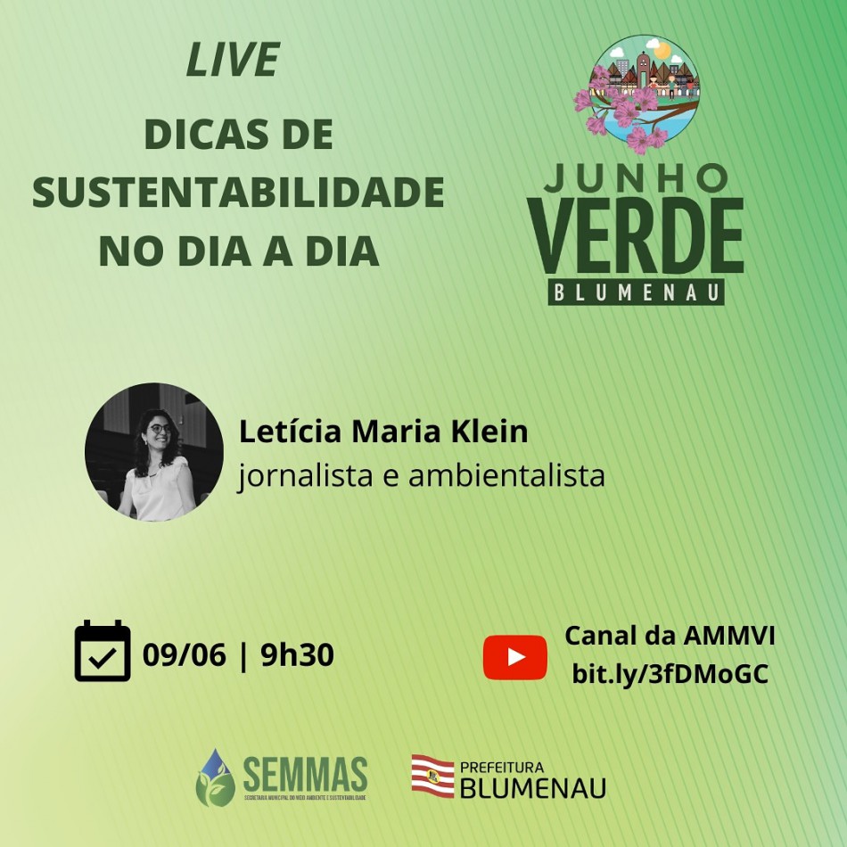 Junho Verde apresenta live com dicas sobre sustentabilidade