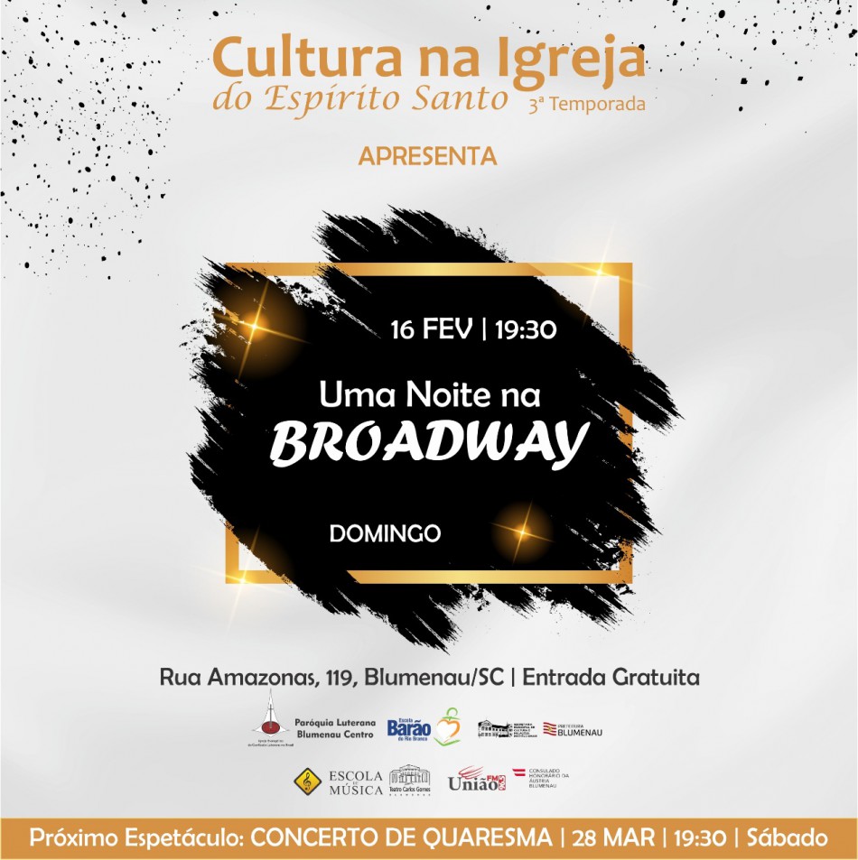 Cultura na Igreja volta com "Uma Noite na Broadway"