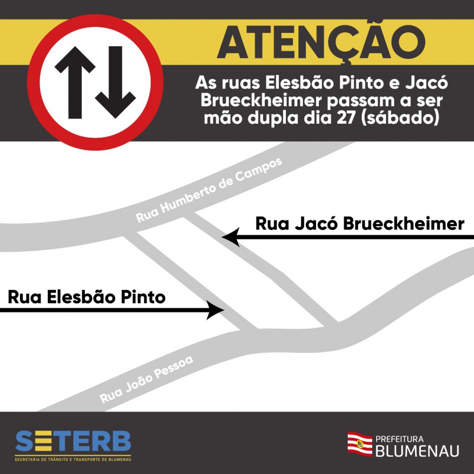 Duas vias do bairro Velha terão alteração no trânsito a partir deste sábado