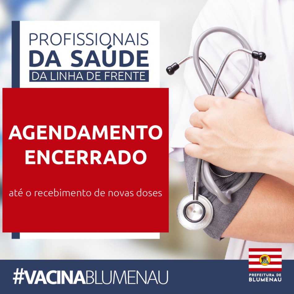Agendamento da vacinação contra Covid-19 para profissionais da saúde encerra após 500 vagas serem preenchidas