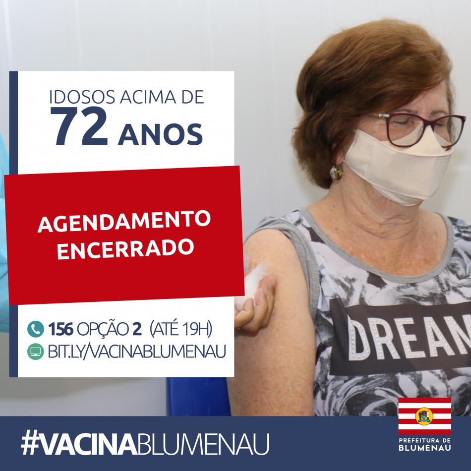 Agendamento da vacinação contra Covid-19 para idosos com 72 anos ou mais encerra após 1 mil vagas serem preenchidas