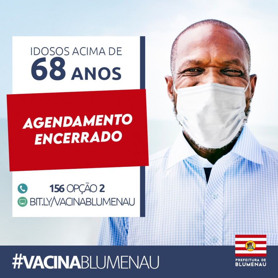 Agendamento da vacinação contra Covid-19 para idosos com 68 anos ou mais encerra após 1,5 mil vagas serem preenchidas
