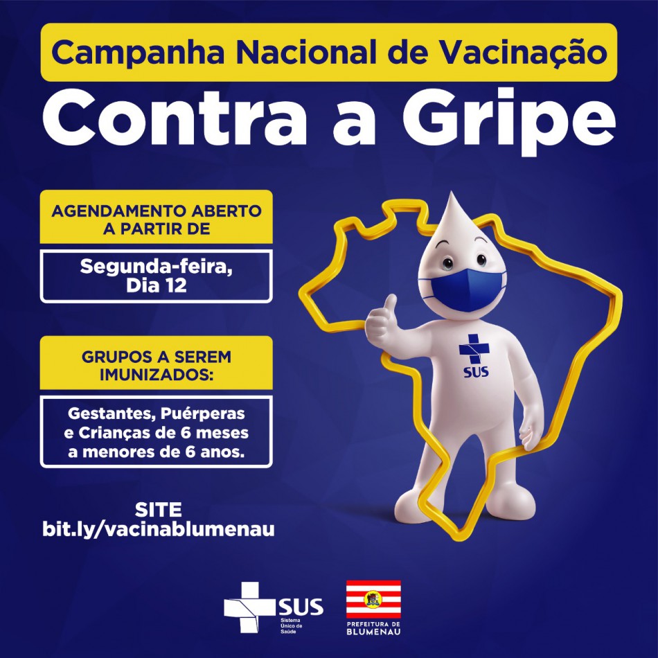 Blumenau inicia Campanha Nacional de Vacinação contra a gripe na próxima segunda-feira