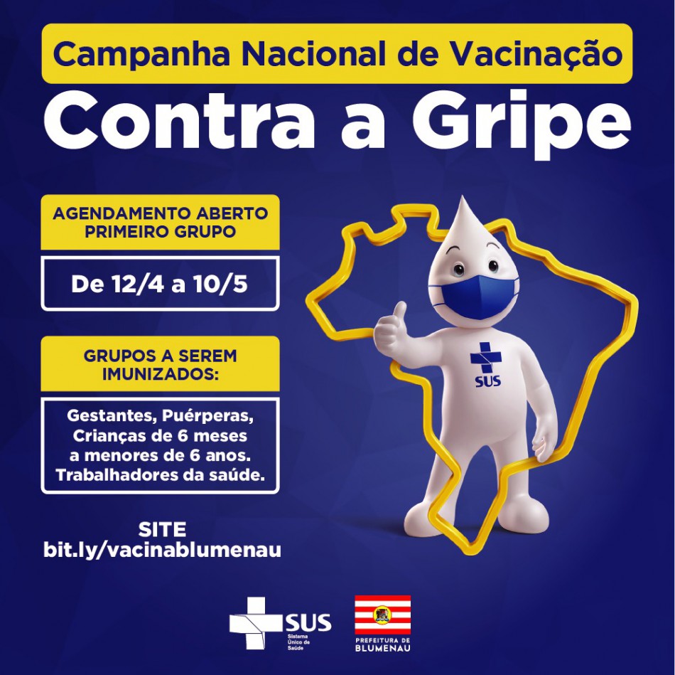Trabalhadores da saúde já podem agendar vacina contra a Influenza em Blumenau