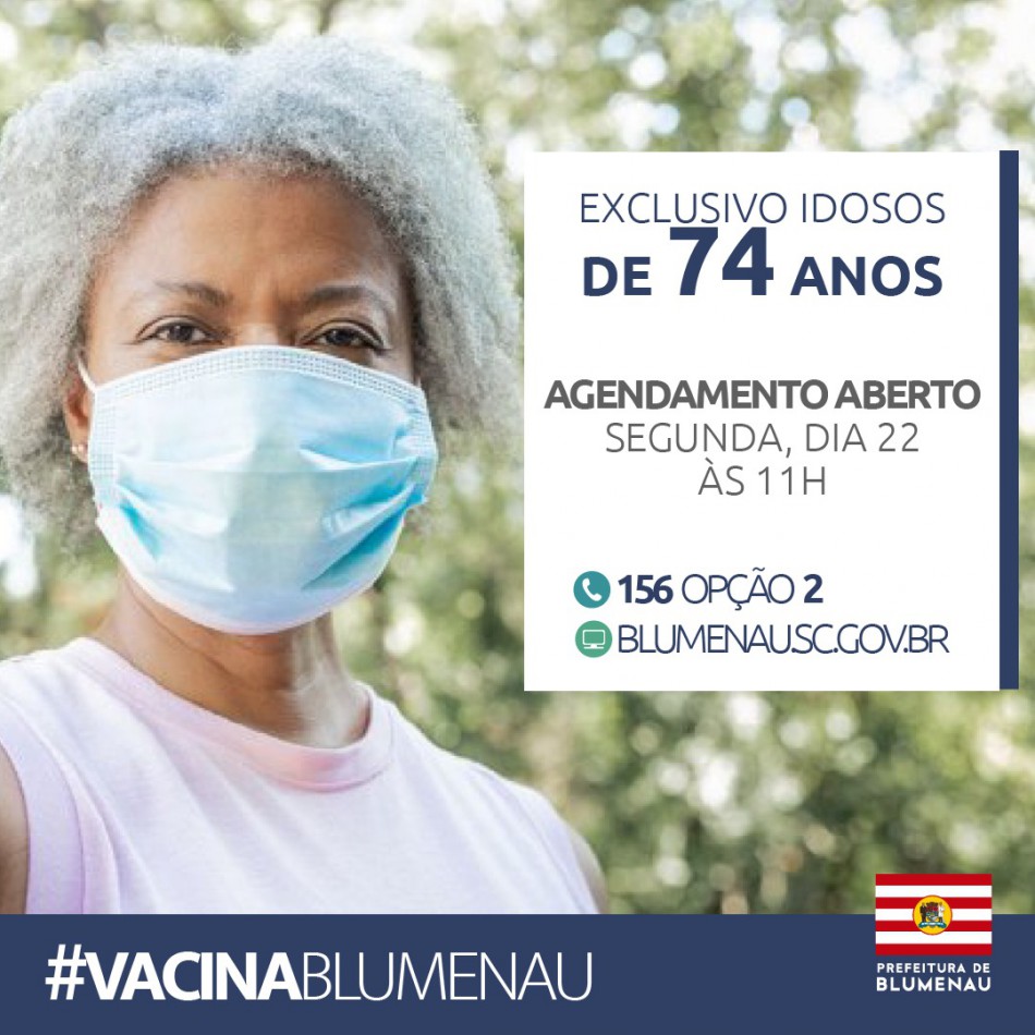 Prefeitura inicia agendamento para vacinação contra Covid-19 de idosos com 74 anos