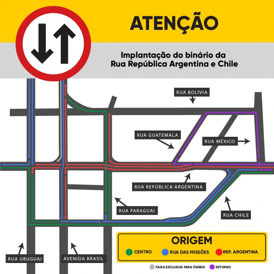 Binário entre a Rua Chile e República Argentina entra em operação nesta sexta-feira