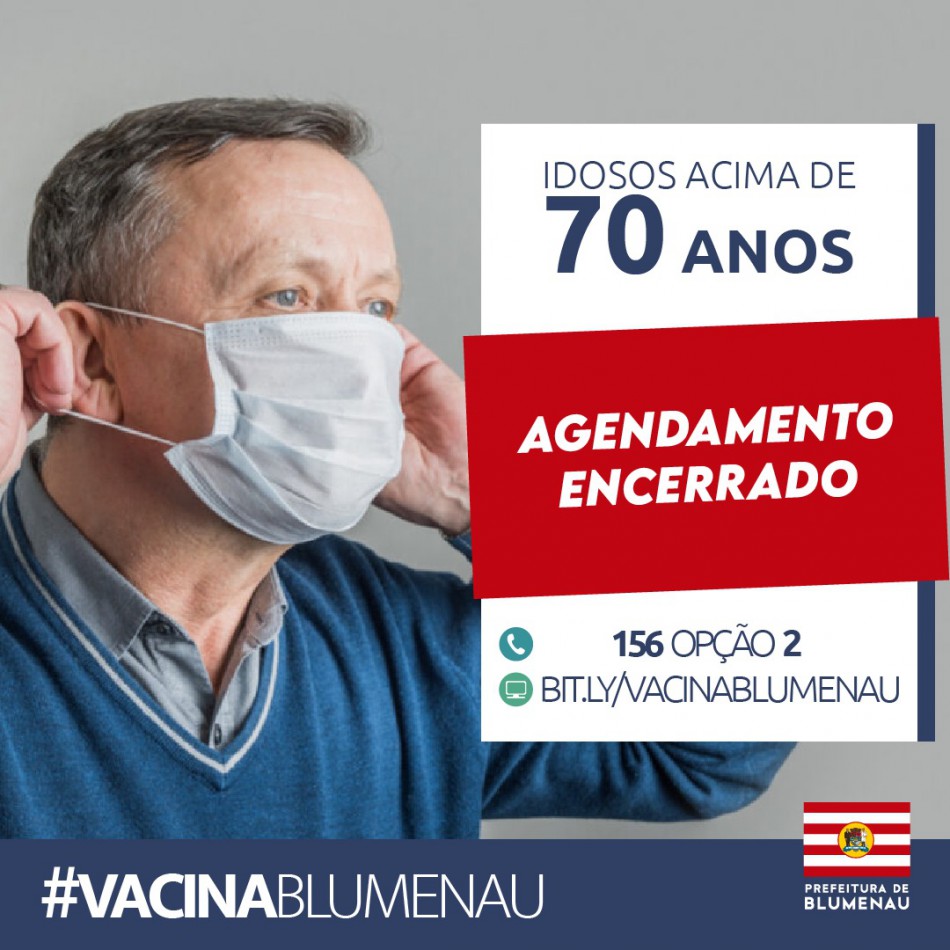 Agendamento da vacinação contra Covid-19 para idosos com 70 anos ou mais encerra após 1,8 mil vagas serem preenchidas