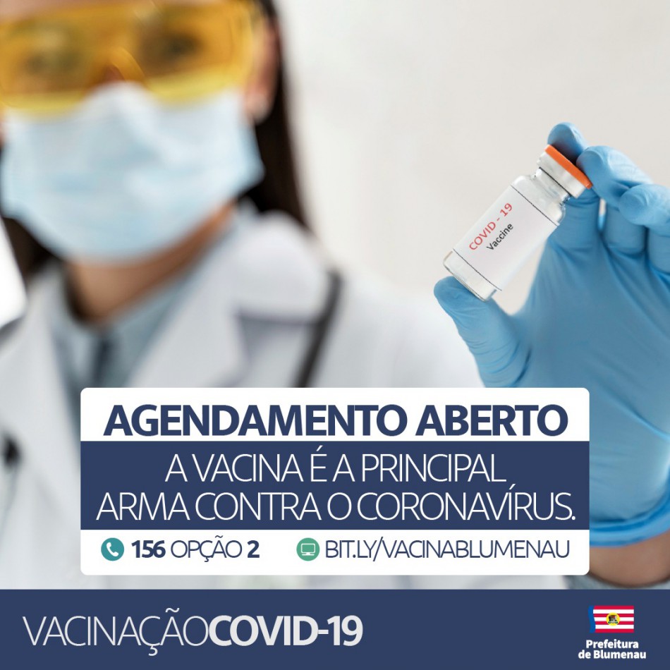 Prefeitura de Blumenau amplia agenda de vacinação contra a Covid-19 para grupos da educação