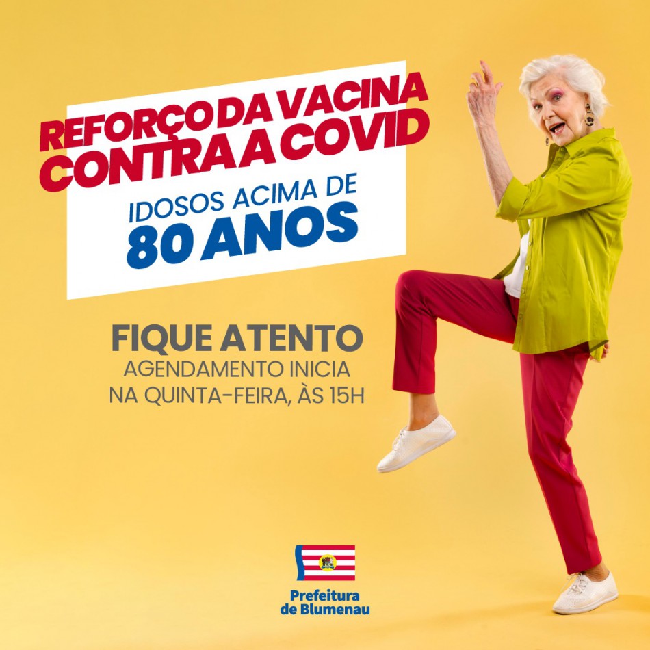 Blumenau começará aplicar dose de reforço contra Covid-19 em pessoas acima de 80 anos