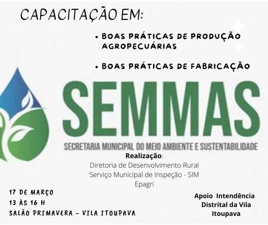 Semmas promove capacitação para agricultores familiares e empresários sobre Práticas de Produção Agropecuária e Fabricação de Produtos
